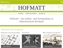Tablet Screenshot of hotelhofmatt.ch